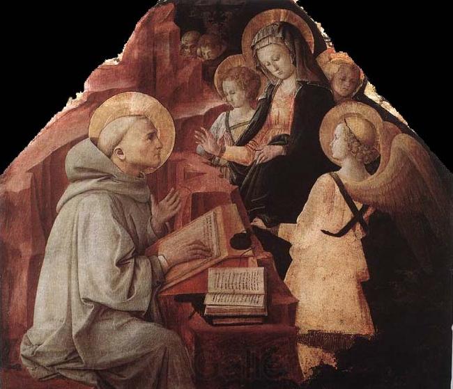 Fra Filippo Lippi The Virgin Appears to St Bernard Norge oil painting art